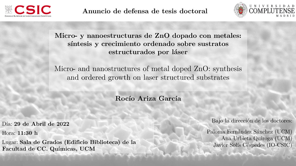 cartelTesisRocioAriza Anuncio de la tesis doctoral de Rocío Ariza