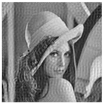 articulo-JPortilla-jul-02 Foto de una mujer con sombrero con numerosos artefactos en los bordes y en el centro de la imagen