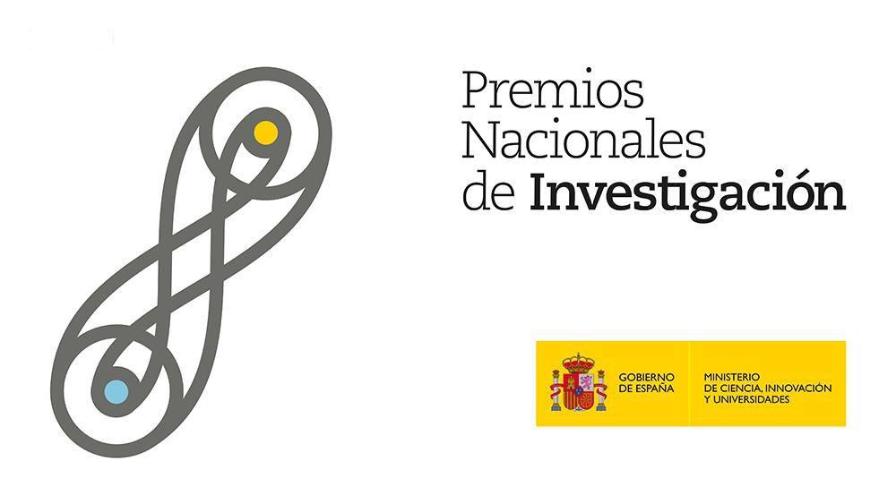 Premios-Nacionales-Investigación-2024 Poster for the National Research Awards with a diagram of an impossible mathematical figure shaped like an hourglass